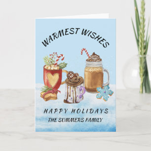 Carte Monogramme Noël les plus chauds voeux de cacao cha