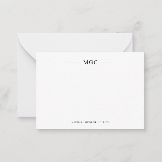 Carte Monogramme Personnalisée Monographie Mens (Devant)