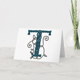 Carte monogramme T Lettre celtique