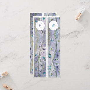 Carte Monogramme Whimsy Floral Deux Signets