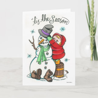 Carte Monsieur Bonhomme de neige