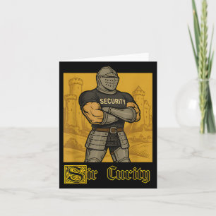 Carte Monsieur Curity Drôle de Sécurité Pun Chevalier Mo