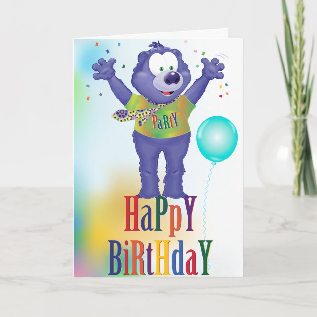 Carte Monster Bear Anniversaire de enfant Party (Devant)