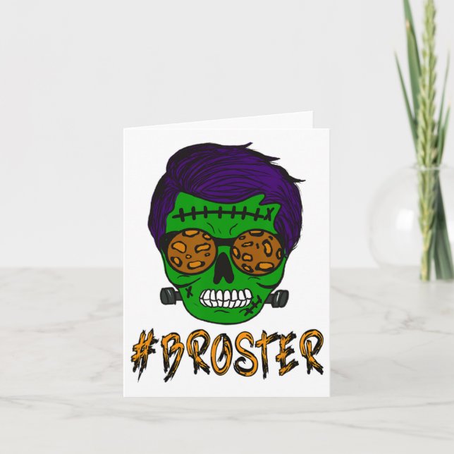Carte Monster Crâne Broster Frère Halloween Correspondan (Devant)