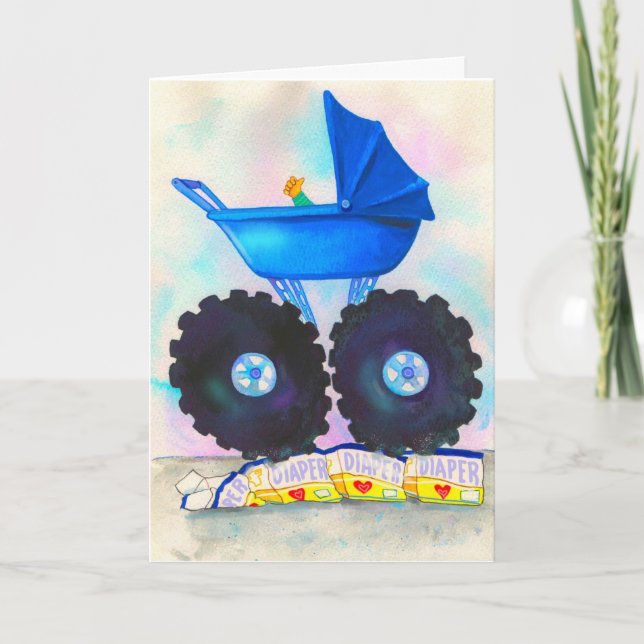 Carte Monster Truck Nouveau bébé Félicitations (Devant)