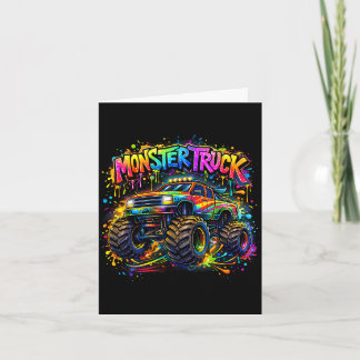 Carte Monster truck retro colorful graffiti toddlers