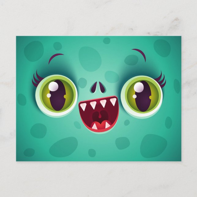 Carte Monster Vert pour Halloween (Devant)
