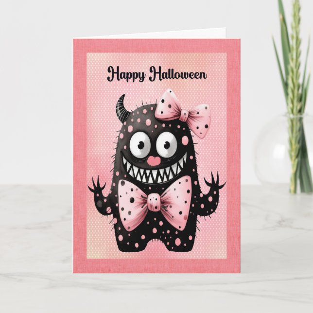 Carte Monstre Halloween mignonne pour enfants (Devant)