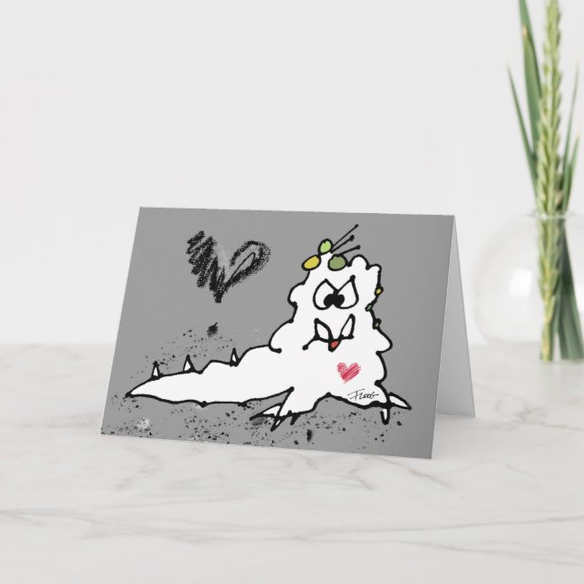 Carte Monstre limace d'amour de dessin animé (Devant)