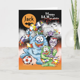 Carte Monstres d'Halloween, avec ballon de football