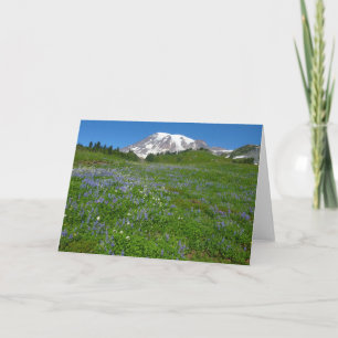 Carte Mont Rainier avec des lupins violets