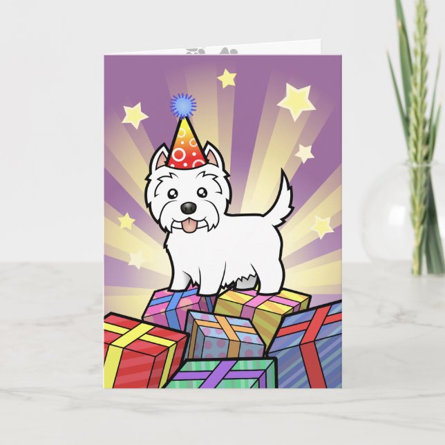 Carte Montagne Terrier blanc occidentale d'anniversaire (Devant)