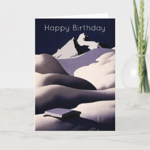Carte Montagnes et collines de neige en hiver Anniversai