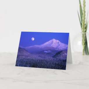 Carte Monte-lune au-dessus de l'hiver du mont Hood, Oreg