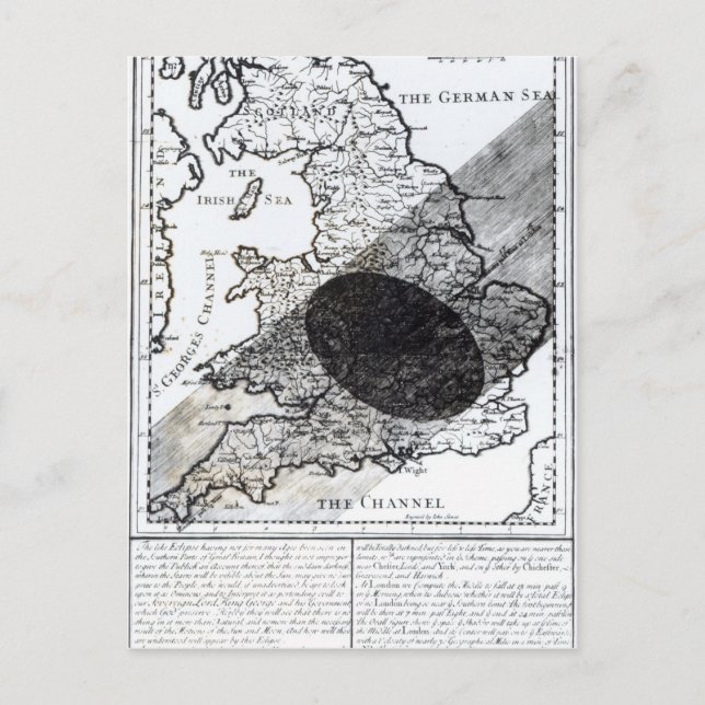 Carte montrant le passage de l'ombre de la lune (Devant)