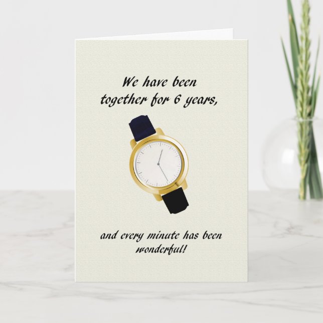 Carte Montre poignet du 6e anniversaire du Mariage (Devant)