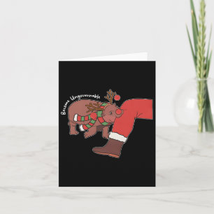 Carte Moo Deng Amoureux des animaux de Noël Trending Bec