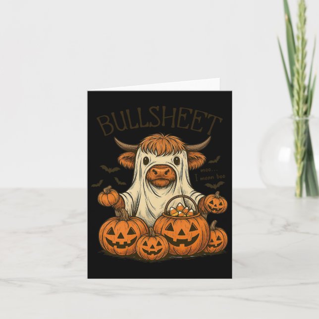 Carte Moo... Je Veux Dire Boo Tôle Vache Fantôme Hallowe (Devant)
