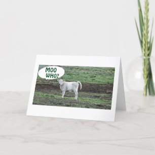 Carte MOO QUI DIT LA VACHE OU BOO HOO 50e ANNIVERSAIRE