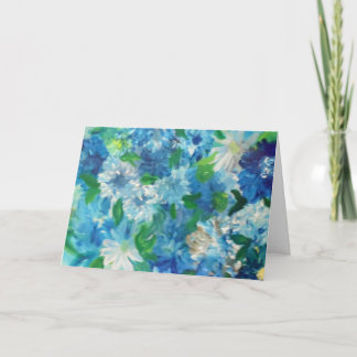 Carte Moody Floral Blues (blanc à l'intérieur)