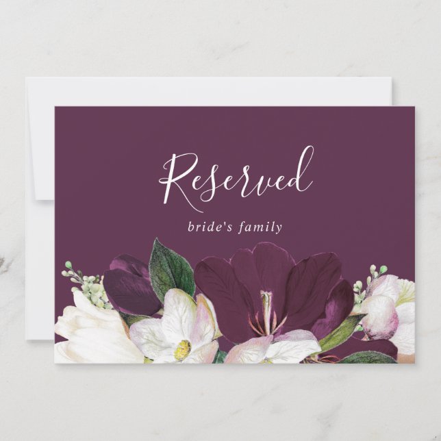 Carte Moody Purple Blooms | Symbole réservé à la prune (Devant)