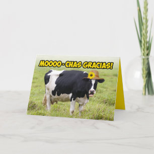 Carte Mooing Cow- MoooChas Gracias En Mots Clés Merci
