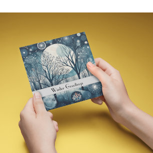 Carte Moonlit Nordic Forest, personnalisable
