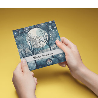 Carte Moonlit Nordic Forest, personnalisable