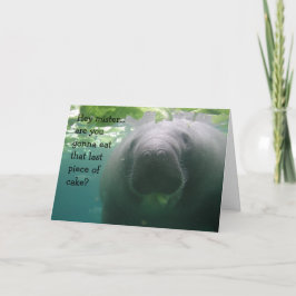 Carte Morceau de bout d'anniversaire de lamantin de