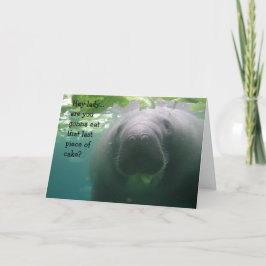 Carte Morceau de bout d'anniversaire de lamantin de