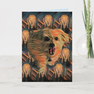 Carte Morkie Dog "The Scream" Funny 40 Birthday Card
