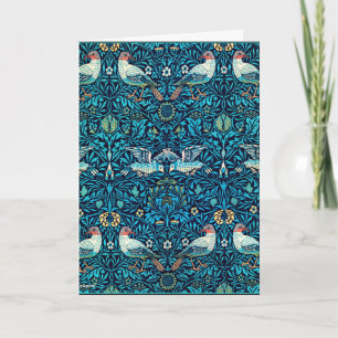 Carte Morris - Les oiseaux, motif vintage coloré