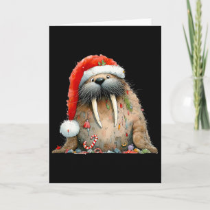 Carte Morse de Noël Fluffy Drôle Hiver Mignon Morse F