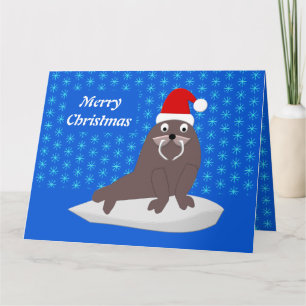 Carte Morse de Noël mignon et flocons de neige personnal