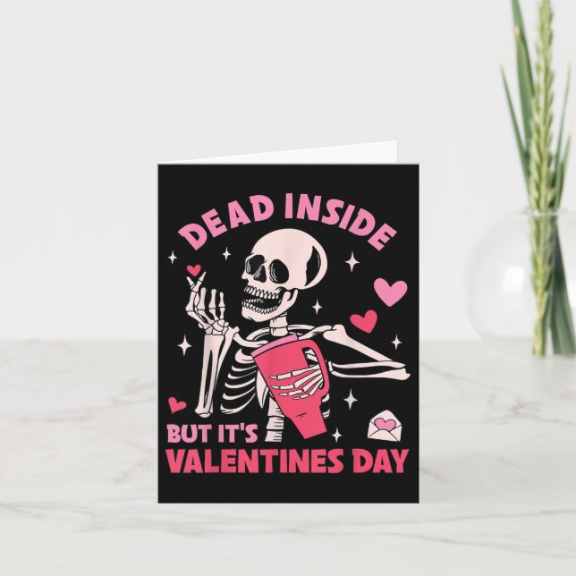 Carte Mort À L'Intérieur Mais Ses Valentines Jour Drôle  (Devant)