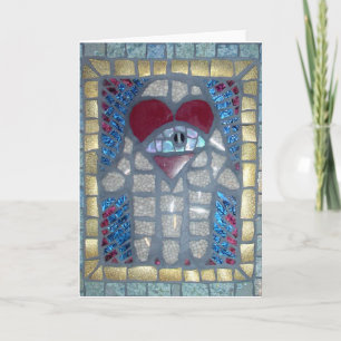 Carte Mosaïque Hamsa W/Heart et oeil mauvais