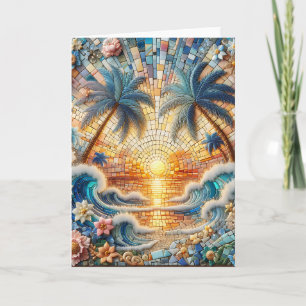 Carte Mosaïque magique Coucher de soleil tropical
