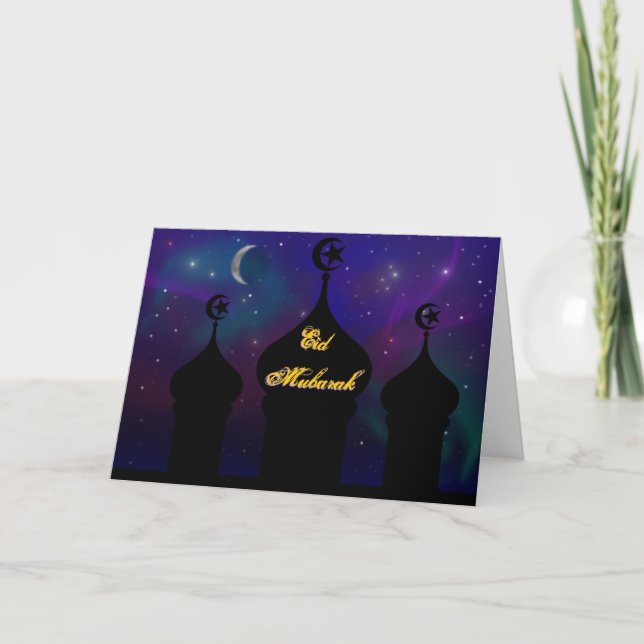 Carte Mosquée du Ramadan avec ciel nocturne magique (Devant)