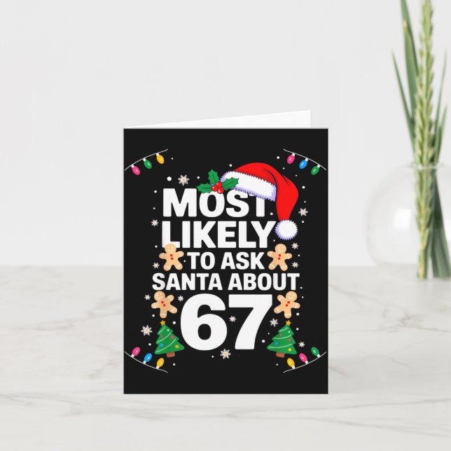 Carte Most Likely To Ask Santa About 67 Funny Christmas  (Devant)
