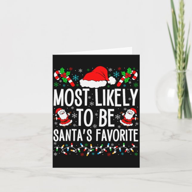 Carte Most Likely To Be Santa Funny Matching Family Chri (Devant)