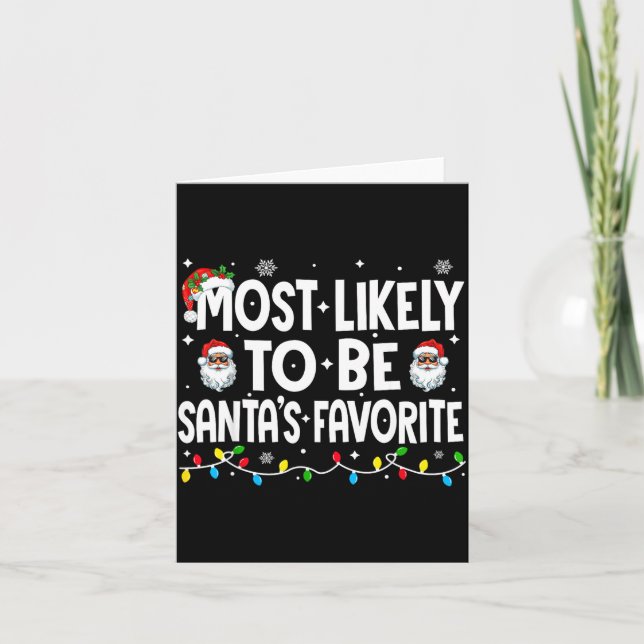 Carte Most Likely To Be Santa's Favorite Family Matching (Devant)
