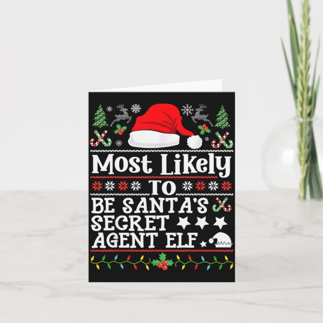 Carte Most Likely To Be Santa's Secret Agent Elf - Chris (Devant)