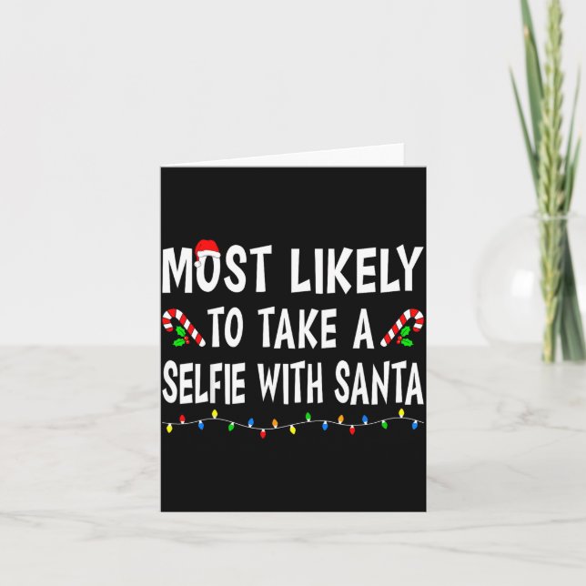 Carte Most Likely To Christmas Xmas Pajamas Funny Matchi (Devant)