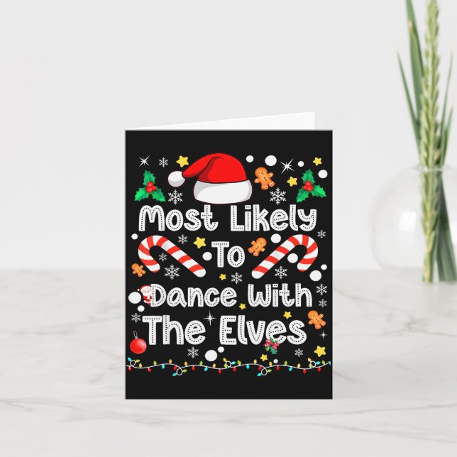 Carte Most Likely To Dance With Elves Family Match Chris (Devant)