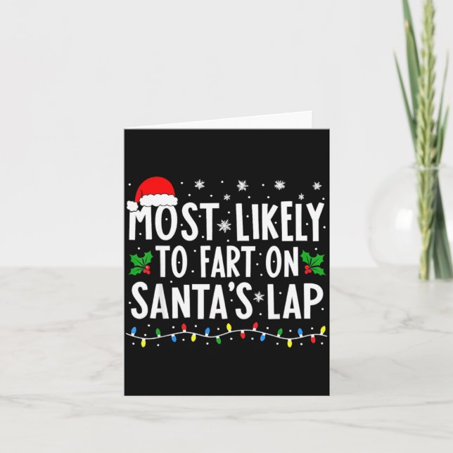 Carte Most Likely To Fart On Santa's Lap Family Matching (Devant)
