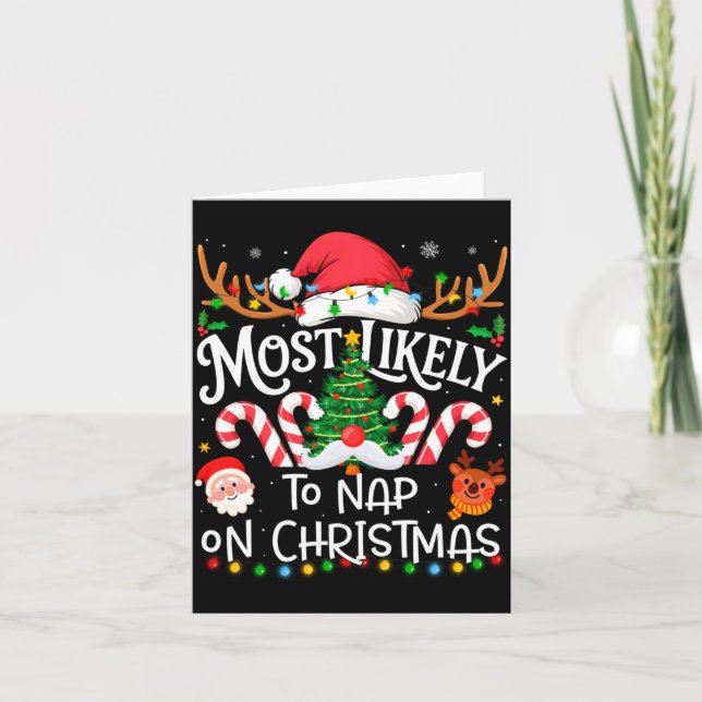 Carte Most Likely To Nap On Christmas Family Matching Ch (Devant)