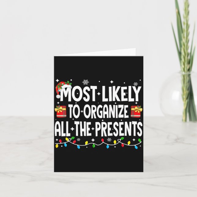 Carte Most Likely To Organize All The Christmas Pajamas  (Devant)