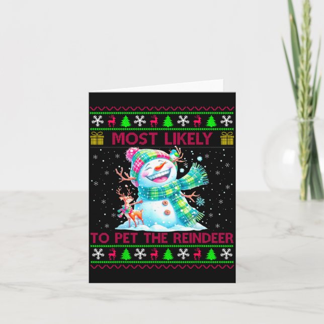 Carte Most Likely To Pet The Reindeer Family Matching Ch (Devant)