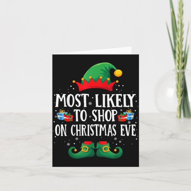 Carte Most Likely To Shop On Christmas Eve Matching Chri (Devant)