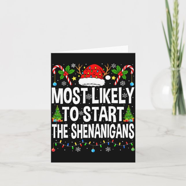 Carte Most Likely To Start The Shenanigans Xmas Matching (Devant)